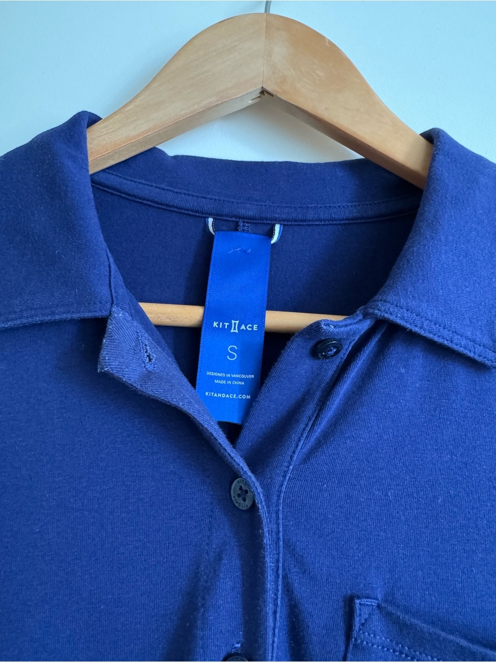 Kit and Ace Navy Short-Sleeve Polo with Chest Pocket - Picture 4 of 6